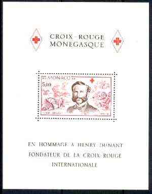 Monaco 1978 Birth Anniversary of Henri Dunant (Founder of Red Cross) m/sheet unmounted mint, SG MS 1382, Mi BL 13