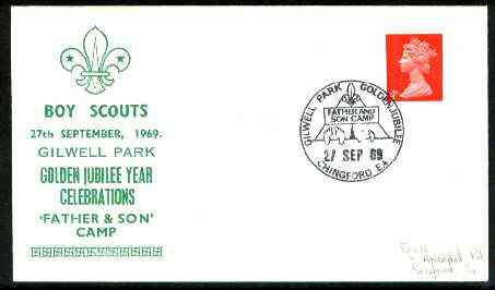 Great Britain 1969 Commemorative cover for Gilwell Park Golden Jubilee with special 'Father & Son Camp' cancel