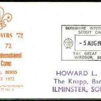 Great Britain 1972 Commemorative cover for Berkshire International Scout Camp with special illustrated cancel