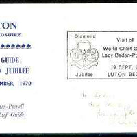 Great Britain 1970 Commemorative cover for Luton Girl Guide Diamond Jubilee with special illustrated 'Visit of Lady Baden-Powell' cancel