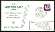 Great Britain 1967 Commemorative cover for Greenwood Camp with special illustrated last day cancel and Last day cachet