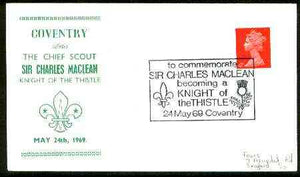 Great Britain 1969 Commemorative cover for Coventry Salutes the Chief Scout with special illustrated 'Knight of the Thistle' cancel