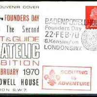 Great Britain 1970 commemorative cover for the Second Scout & Guide Philatelic Exhibition with special illustrated Baden-Powell House cancel