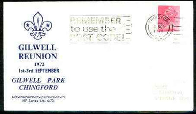 Great Britain 1972 commemorative cover for Gilwell Park Reunion with special last day cancel