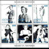 Abkhazia 1999 Marilyn Monroe perf sheetlet containing complete set of 6 values unmounted mint (B&W)