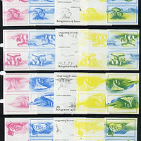 Lesotho 1983 Fungi set of 4, each in imperf progressive Tete-Beche proof pairs comprising the 4 individual colours plus yellow & blue, scarce (20 proof pairs) unmounted mint SG 532-5