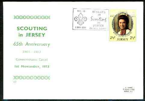 Jersey 1973 Commemorative cover for 65th Anniversary of Scouting in Jersey with special illustrated cancel