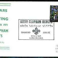 Great Britain 1971 Commemorative cover for 60 yrs of Scouting (9th Clapham Scouts) with special illustrated cancel