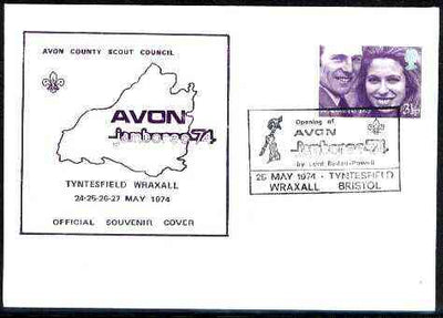 Great Britain 1974 Official souvenir cover for Avon Jamboree with special illustrated cancel