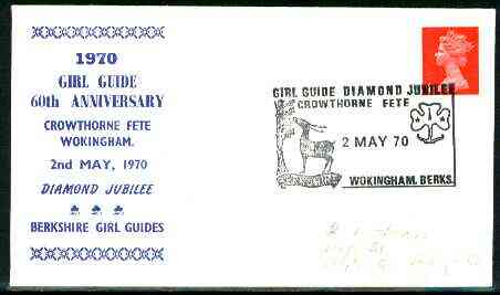 Great Britain 1970 Commemorative cover for Crowthorne Guide Diamond Jubilee with special illustrated (Deer) cancel