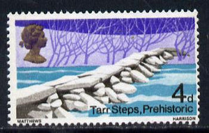 Great Britain 1968 Bridges 4d (Tarr Steps) unmounted mint single with variety 'printed on gummed side'