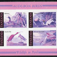 Tanzania 1986 John Audubon Birds m/sheet imperf colour proof in magenta, blue & black only unmounted mint (SG MS 468)