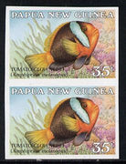 Papua New Guinea 1987 Fish 35t (Tomato Clownfish) unmounted mint imperf pair (SG 541var)