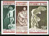 Mali 1973 Famous Sculptures set of 3, imperf from limited printing , as SG 400-402*