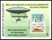 Maldive Islands 1977 Lindbergh & Airships Anniversary perf m/sheet unmounted mint, SG MS 720