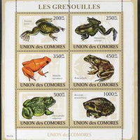 Comoro Islands 2009 Frogs perf sheetlet containing 6 values unmounted mint