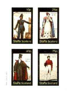 Staffa 1982 French Revolution Costumes #03 imperf sheet containing set of 4 values unmounted mint