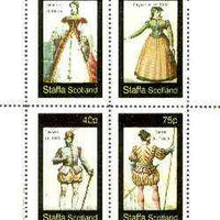 Staffa 1982 French Costumes of 16th Century #1 perf sheet containing set of 4 values unmounted mint