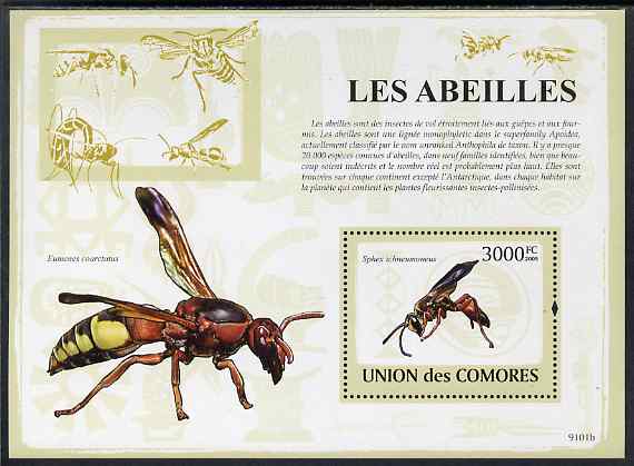 Comoro Islands 2009 Bees perf s/sheet unmounted mint