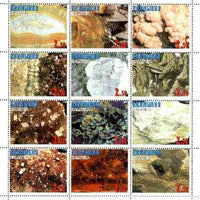 Kalmikia Republic 1999 Minerals perf sheet containing set of 12 values unmounted mint