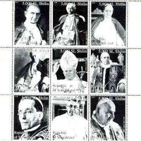 Somaliland 1999 Popes of the 20th Century Culture perf sheetlet containing set of 9 values unmounted mint