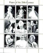 Somaliland 1999 Popes of the 20th Century Culture perf sheetlet containing set of 9 values unmounted mint