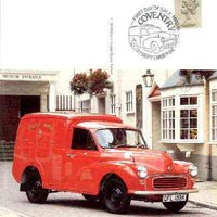 Postcard - Great Britain Morris Minor 1000 Post Office Van (Midlands Postal Board card MPB 19) used with illustrated Coventry cancel