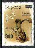 Guyana 1985-89 Orchids Series 2 plate 56 (Sanders' Reichenbachia) 300c on 75c unmounted mint, additionally opt'd for Int Labour Day, SG 2627