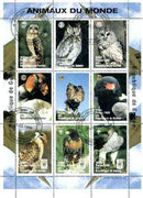 Guinea - Conakry 1998 Animals of the World #2 - Birds perf sheetlet containing 9 values (with Rotary, Lions Int & Scout Logos) cto used