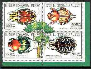 Madagascar 1993 Insects se-tenant block of 4 unmounted mint