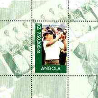 Angola 1999 Great People of the 20th Century - Lee Trevino (Golfer) perf souvenir sheet unmounted mint