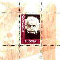 Angola 1999 Great People of the 20th Century - Albert Einstein (portrait) perf souvenir sheet unmounted mint