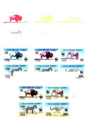 Batum 1994 WWF Wild Animals (Zebra, Bison, Cheetah & Elephant) the set of 7 imperf progressive colour proofs comprising the 4 individual colours plus 2, 3 and all 4-colour composites unmounted mint