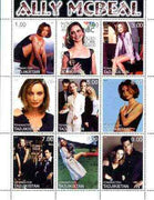 Tadjikistan 1999 Ally McBeal perf sheetlet containing complete set of 9 values unmounted mint