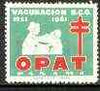 Cinderella - Panama 1961 Anti TB label unmounted mint showing Nurse innoculating Child (slight wrinkling)