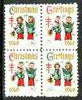 Cinderella - United States 1960 Christmas TB Seal se-tenant block of 4 unmounted mint (Carol Singers)