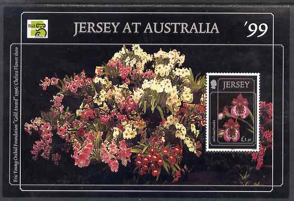 Jersey 1999 Jersey Orchids (4th series) perf m/sheet with 'Australia 99' logo unmounted mint, SG MS898