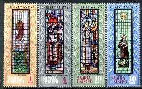 Samoa 1972 Christmas set of four stained glass windows in Apia unmounted mint SG 400-403