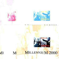 Turkmenistan 2000 Millennium souvenir sheet (Einstein & Martin Luther King) the set of 5 imperf progressive proofs comprising,various colour combinations incl all 4-colour composite unmounted mint