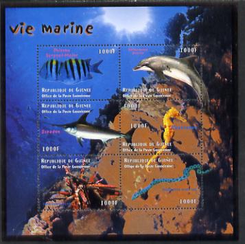 Guinea - Conakry 1998 Marine Life #4 perf sheetlet containing 6 values, Michel 2214-19 unmounted mint. Note this item is privately produced and is offered purely on its thematic appeal