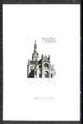 France 1981 Tourist Publicity - St Anne's Church, Auray stamp sized black & white photographic proof of original artwork with value expressed as 0.00, endorsed 'Photo Maquette', as SG 2406, exceptionally rare