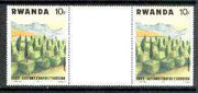 Rwanda 1983 Soil Erosion 10f perforated gutter pair from uncut archive sheet