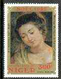 Niger Republic 1982 Mystic Marriage of St Catherine by Rubens 300f from Christmas set unmounted mint, SG 924*