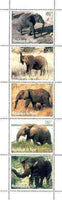 Niger Republic 1998 Elephants perf strip of 5 unmounted mint