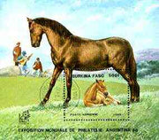 Burkina Faso 1985 Argentina '85 Stamp Exhibition perf m/sheet (Horse & Foal) fine cto used SG MS 808