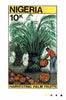 Nigeria 1986 Nigerian Life Def series - original hand-painted artwork for 10k value (Harvesting Palm Fruits) by unknown artist on board 127 mm x 222 mm endorsed D3