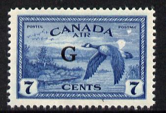 Canada 1950-52 Official 7c Canada Geese overprinted 'G' unmounted mint SG O190