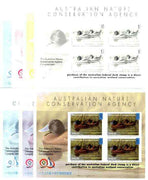 Australia 1996-97 Blue Billed,Duck Wetlands Conservation sheet containing 4 x $15 labels, the set of 7 imperf progressive colour proofs comprising the 4 individual colours plus 2, 3 and all 4-colour composites unmounted mint