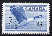 Canada 1952 7c Canada Goose overprinted 'G' unmounted mint SG O193