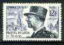 France 1952-54 Marshal de Lattre de Tassigny (WW2 Hero) 12d indigo & blue unmounted mint SG 1140a